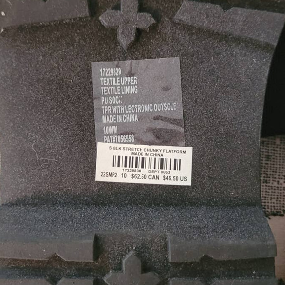 Torrid 10WW Black Slides Stretchy Rubber Soles Platform - Picture 5 of 5